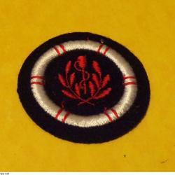 SERVICE DE SANTE DE LA MARINE , INSIGNE D'EPAULE EN TISSU , MODELE ANCIEN , OBSOLETE POUR COLLECTION
