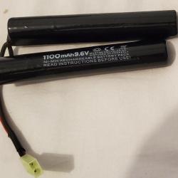 Batteries Ni-MH 9.6 V 1100 mAh mini-tamiya airsoft