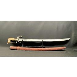 ANCIEN SABRE MAROCAIN NIMCHA DU XIX&deg;, POIGNEE EN CORNE ET LAME EUROPEENNE TOP