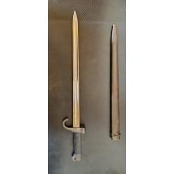 Ba&iuml;onnette fran&ccedil;aise Mod&egrave;le 1892 Berthier - quillon long intact - avec fourreau