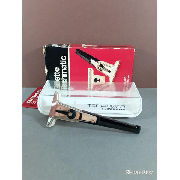 Rasoir Vintage Gillette Techmatic Adjustable En Boite Box Notice Collection TBE