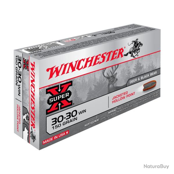 Balles 30-30Win Super X Hollow Point 150gr x20