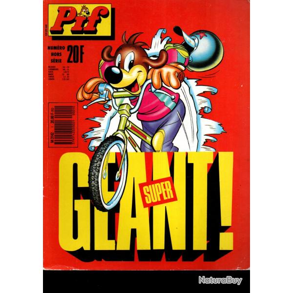 pif super g�ant 1990 hors s�rie collector placid et muzo, arthur le fantome, hercule,