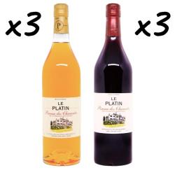 Vente Flash exclusive Pineau des Charentes "Le Platin" Offre panach&eacute;e 3 blanc & 3 rouge, port offert
