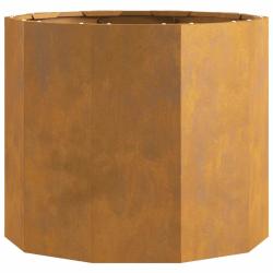 Jardini&egrave;re ronde ext&eacute;rieure pratique 60 x 60 x 50 cm en acier rouill&eacute; 02_0053005