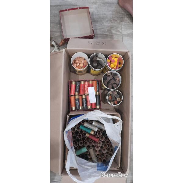 Lot ancien rechargement cartouche papier