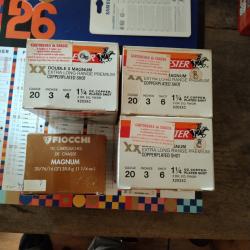 3 bo&icirc;tes cal 20 de 25 winchester double X magnum made in USA + 1 bo&icirc;te de 10 Fiocchi Magnum