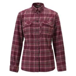 Chemise de Randonnee en Flanelle Abisko Femme Bordeaux - M
