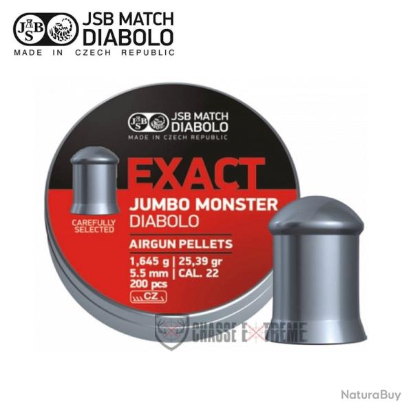 200 Plombs JSB MATCH DIABOLO Jumbo Exact Monster Cal 5,5 mm