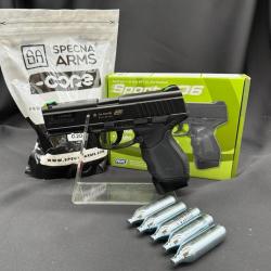 Pack Pr&ecirc;t a Tirer PISTOLET 6MM SPORT 106 RESSORT NOIR - AIRSOFT