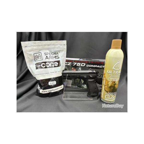 Pack Pr�t a Tirer PISTOLET 6MM CZ 75D COMPACT GAZ "ASG"