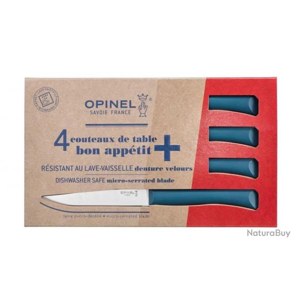 Coffret 4 couteaux de table Bon Apetit Bleu canard, Anthracite