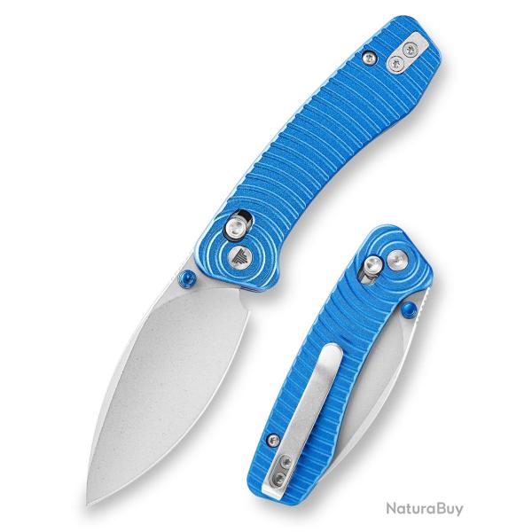 Couteau Trivisa Koala-L Lame Acier N690 Manche Aluminium Bleu Crossbar Lock TVJM02LAN