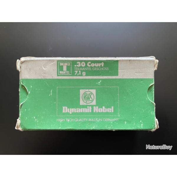 BO�TE DE 50 CARTOUCHES RWS CALIBRE .30 COURT