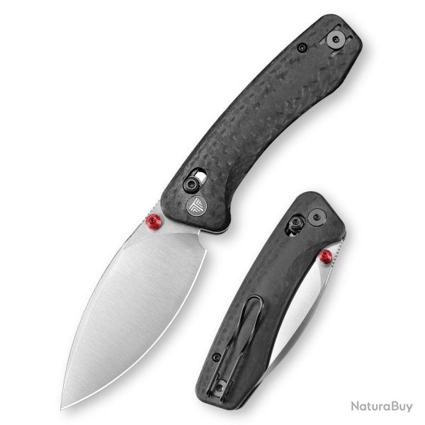 Couteau Trivisa Koala Plus-CG Lame Acier 14C28N Manche Carbone G10 Crossbar Lock TVJM13CG14