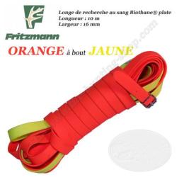 FRITZMANN Longe de recherche au sang Biothane PLATE Orange, Jaune ou Mixte 10 m&egrave;tres Mixte Orange / 