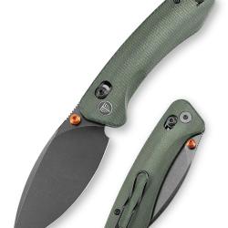 Couteau Trivisa Koala Plus-GM Lame Acier 14C28N Manche Micarta Vert Crossbar Lock TVJM13GM14