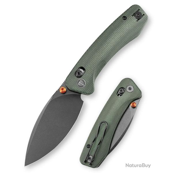 Couteau Trivisa Koala Plus-GM Lame Acier 14C28N Manche Micarta Vert Crossbar Lock TVJM13GM14