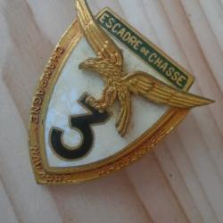 insigne broche 3&deg; escadre de chasse numerot&eacute; et poinconn&eacute;