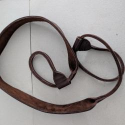 Bretelle double lasso cousue cuir fleur