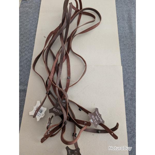 Lot de 5 sautoirs en cuir pour corne