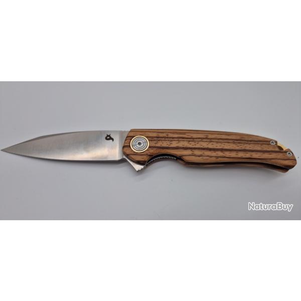 Couteau Black Fox Argus Ziricote Wood D2 By Matveev