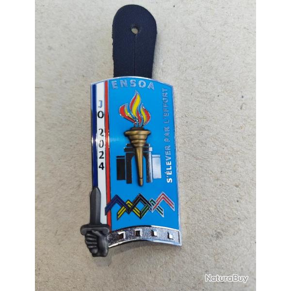 Insigne de l'ENSOA comm�moratif du passage de la flamme olympique 2024