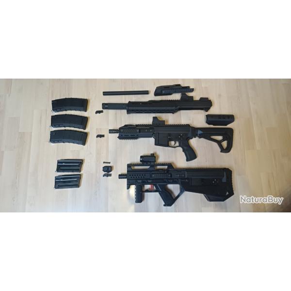 Lot de 2 G5 GHK, 5 chargeurs l�vres alu , 3 configurations, 3 points rouges + pi�ces