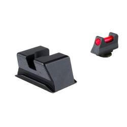 Hausse + guidon TRIJICON Fibre optique rouge pour WALTHER PPS ou PPX