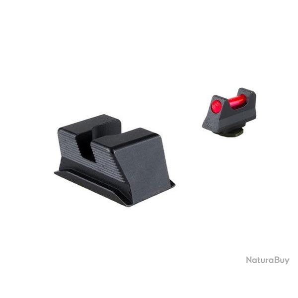 Hausse + guidon TRIJICON Fibre optique rouge pour WALTHER PPS ou PPX