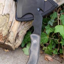 Hache Tomahawk Survivalisme Axe Survie Treck Amazonie Extraction Acier 3Cr13 Manche Bois Etui Nylon