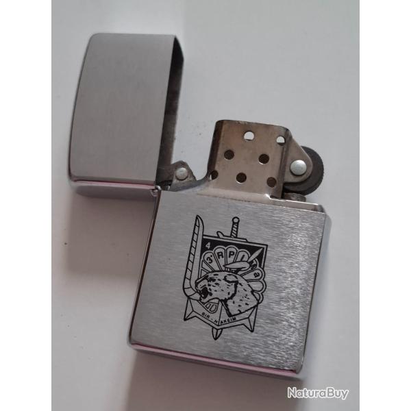 Briquet Zippo 3�me RPIMa R�giment Parachutiste d'Infanterie de Marine. Superbe.