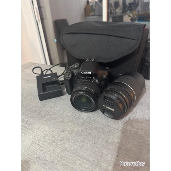 Appareil Photo Canon Eos 2000D objectif 18-55mm + objectif 75-300mm+ Carte Sd 16go