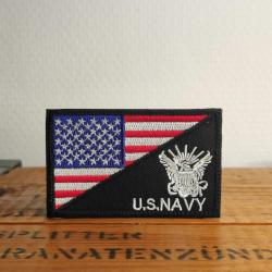 &Eacute;cusson Patch brod&eacute; U.S. Navy & Drapeau US  Mod&egrave;le Sceau / Aigle