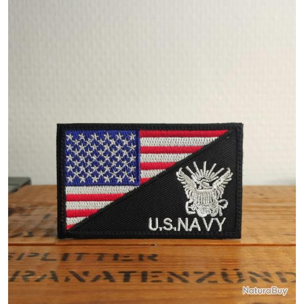 �cusson Patch brod� U.S. Navy & Drapeau US  Mod�le Sceau / Aigle