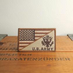 &Eacute;cusson patch brod&eacute; U.S. Army & Drapeau US  D&eacute;sert / Coyote