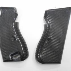 Paire de plaquettes En plastique noir pour pistolet suisse mod&egrave;le 1949 (SIG P210-2)