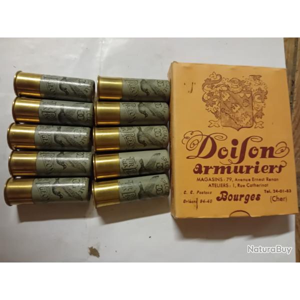 Bo�te de 10 tr�s belles cartouches anciennes TIR AUX PIGEONS  douilles cartons  cal 12