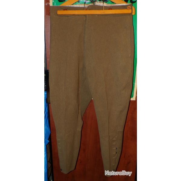 PANTALON D'OFFICIER DE L'ARMEE FRANCAISE PERIODE 1930-1940 ,  AVEC BOUTONS EN BOIS ET BOUTONS EN NAC