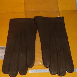 PAIRE DE GANT EN CUIR MARRON DE L' ARMEE FRANCAISE , TAILLE 8 FABRICATION MADE IN FRANCE , ETAT NEUF