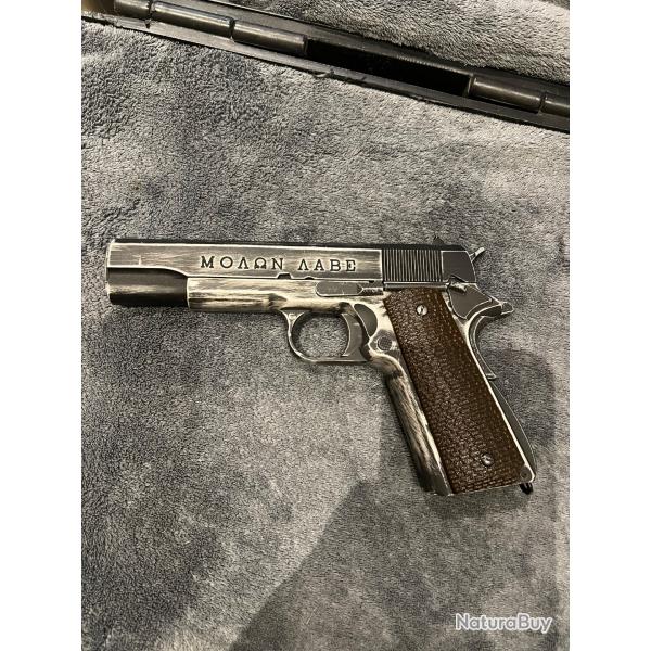 1911 Molon Labe Grip Marron ARMORER WORKS Gaz