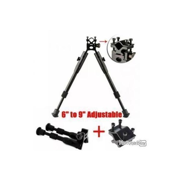 Bipied   + un adaptateur pour fixation sur canon de diam�tre de 13 mm � 25,4 mm