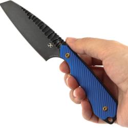 Couteau Fixe Kansept Valk Lame Acier Nitro-V Manche G10 Bleu Etui Kydex KG019A4