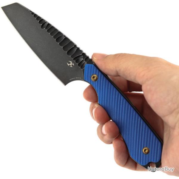 Couteau Fixe Kansept Valk Lame Acier Nitro-V Manche G10 Bleu Etui Kydex KG019A4