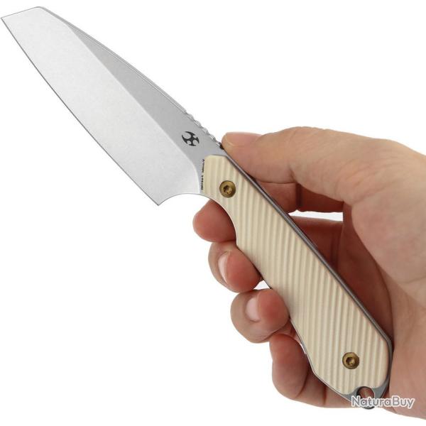 Couteau Fixe Kansept Valk Lame Acier Nitro-V Manche G10 Ivoire Etui Kydex KG019A3