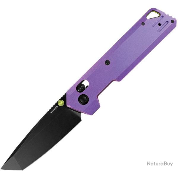 Couteau Vosteed Parallel Lame Tanto Acier 154CM Manche Titane Violet Crossbar Lock VOSA3521