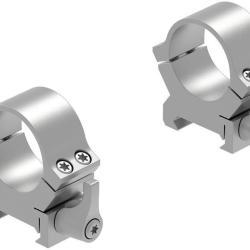 Colliers &agrave; levier pour lunette Leupold QRW2 - 25,4mm - Weaver - Moyen - Argent