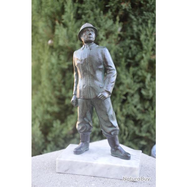 SAPEUR POMPIER Ancien Bronze casque Or