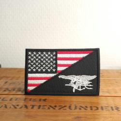 &Eacute;cusson brod&eacute; Navy SEALS Trident & Drapeau US