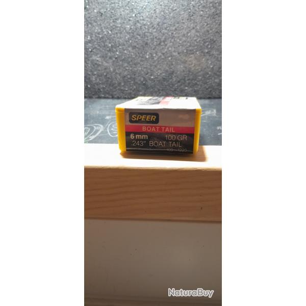 Ogives rechargement 6mn 243 boat taille 100gr